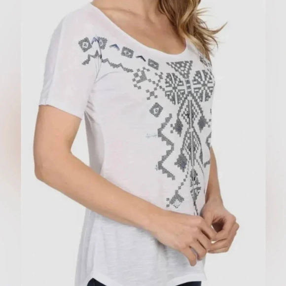 Roper Embroidered Western Aztec Scoop Neck Dolman Tee - Picture 4 of 8